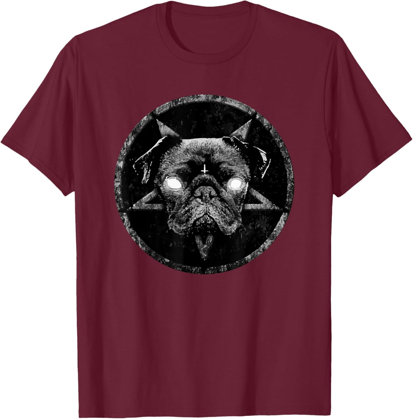 Goth Gothic Occult Aesthetic Meme Art Funny Pug Dog Women T-Shirt - T-Shirt | Maroon