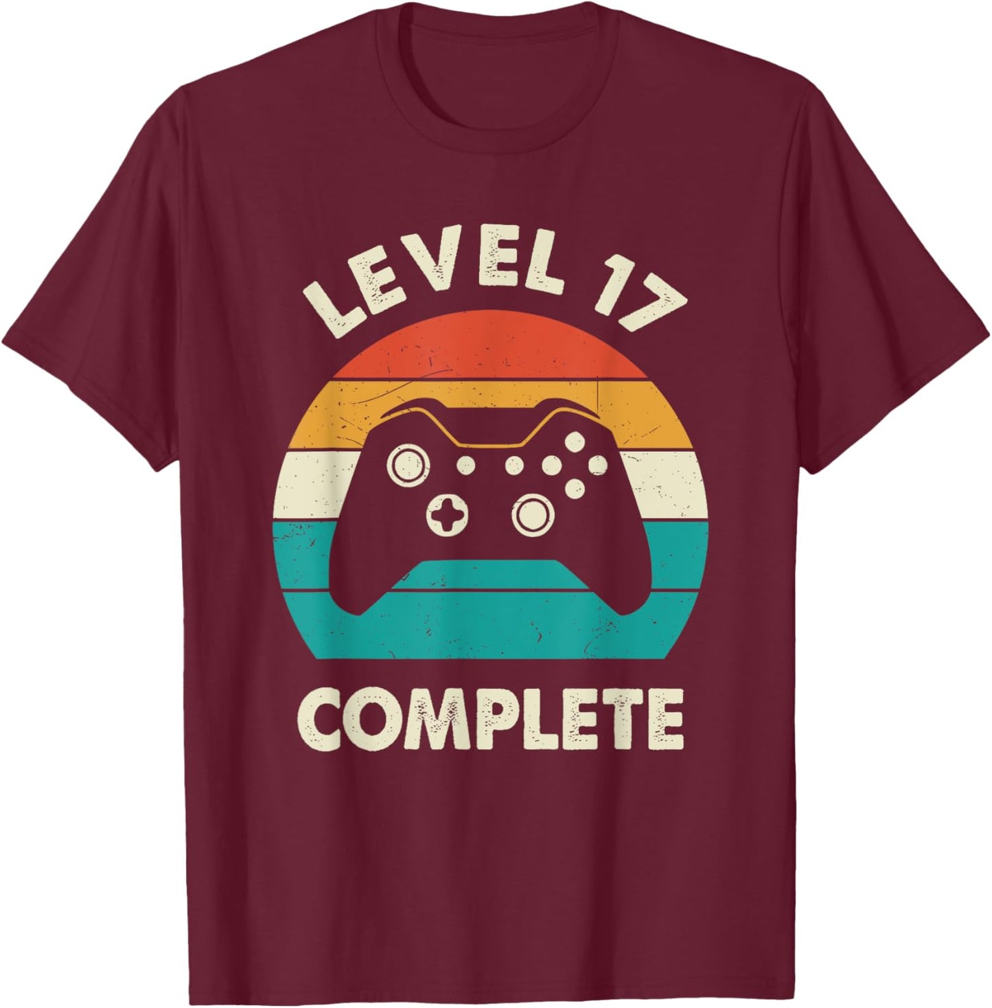 17th Wedding Anniversary For Couples Level 17 Complete T-Shirt - T-Shirt | Maroon