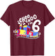 6th Train Birthday Party Choo Choo I'm 6 Six Years Old Boys T-Shirt - T-Shirt | Maroon
