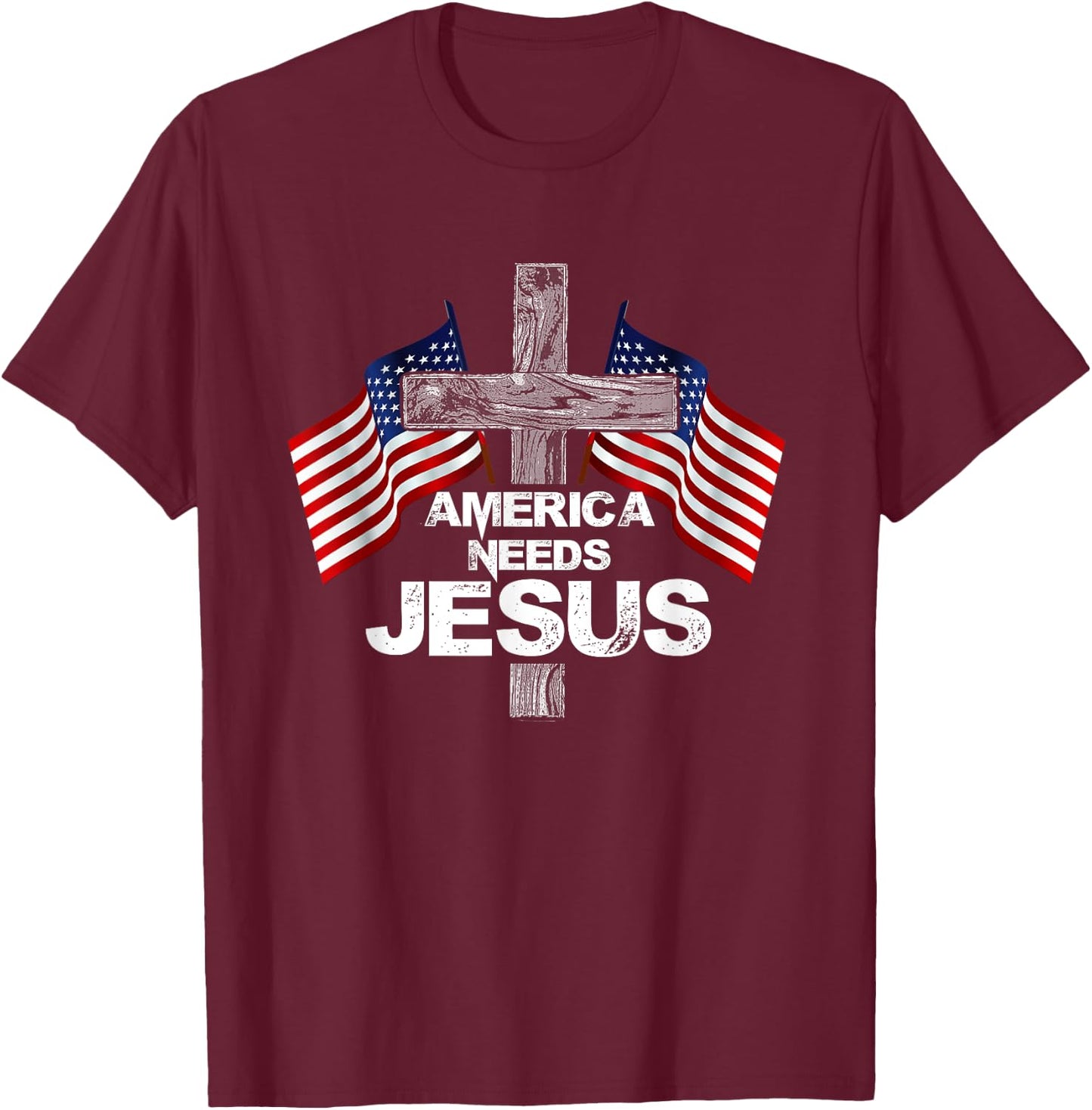 America Needs Jesus Gifts for Christmas T-Shirt - T-Shirt | Maroon