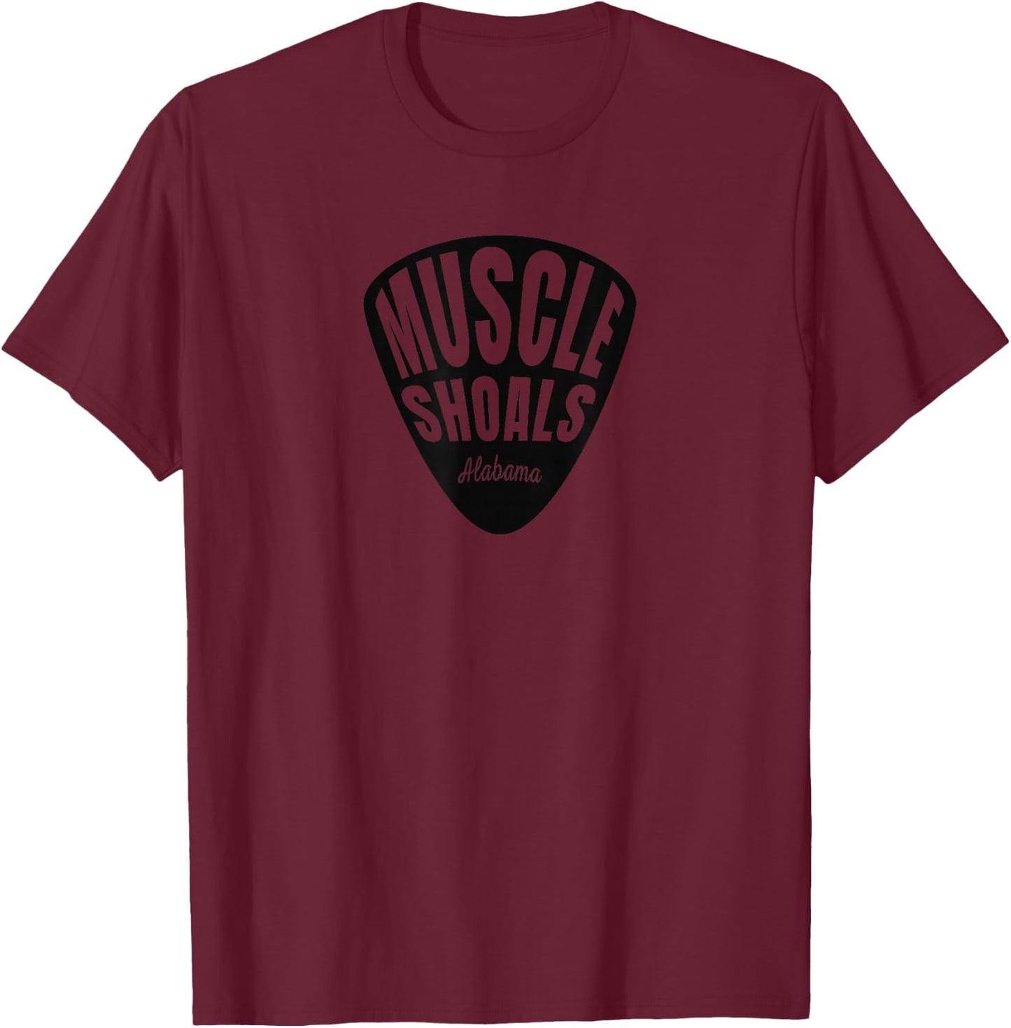 Muscle Shoals Alabama Music Guitar Pick T-Shirt - T-Shirt | Maroon