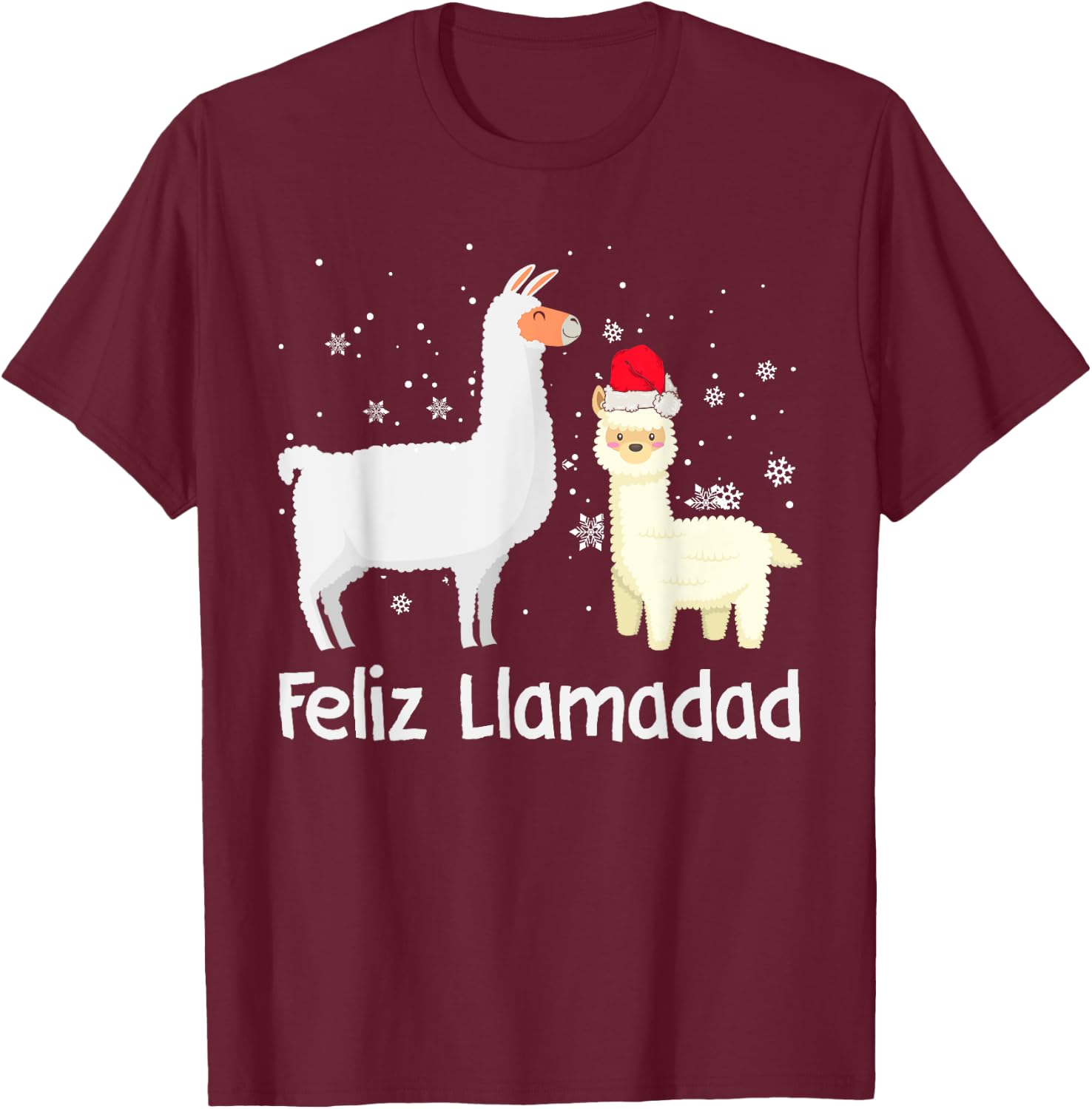 Fleece Navidad Feliz Llamadad LLama Christmas Navidad T-Shirt - T-Shirt | Maroon