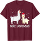 Fleece Navidad Feliz Llamadad LLama Christmas Navidad T-Shirt - T-Shirt | Maroon