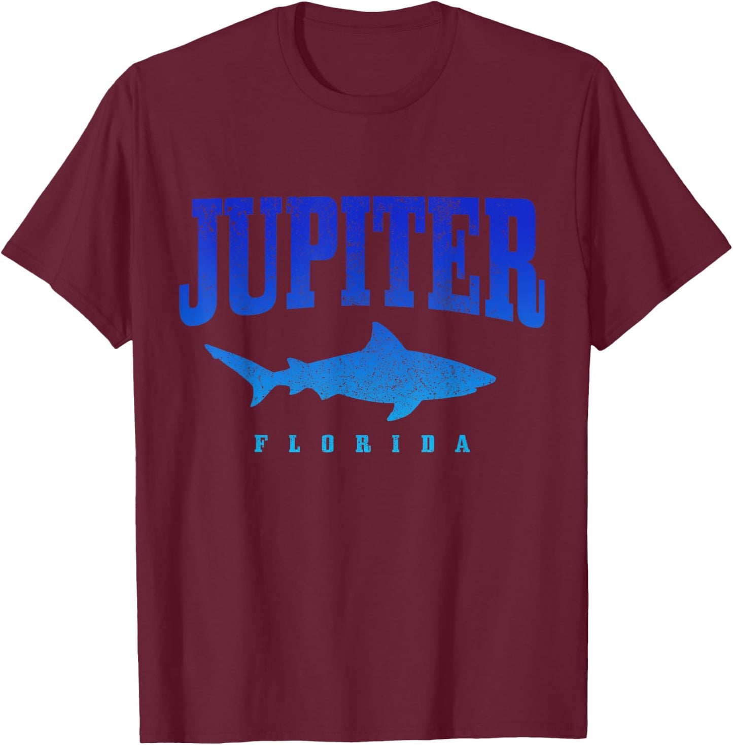Jupiter Florida Diver Shark Diver Vintage T-Shirt - T-Shirt | Maroon