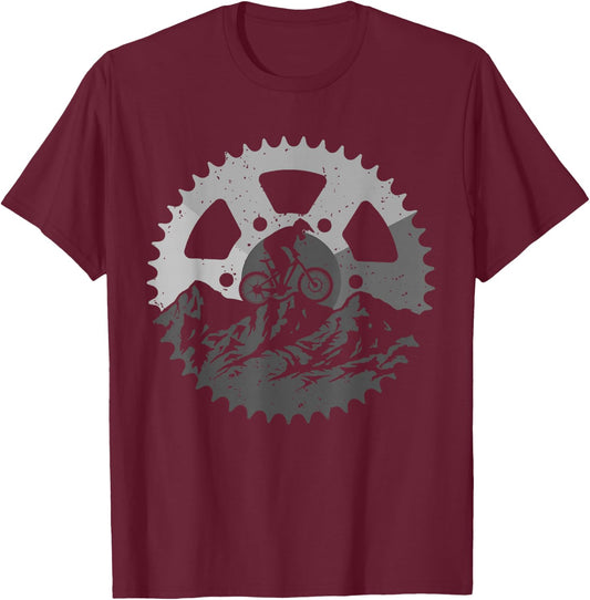 Funny Mountain Biking Art Women MTB Mountain Biker Small T-Shirt - T-Shirt | Maroon