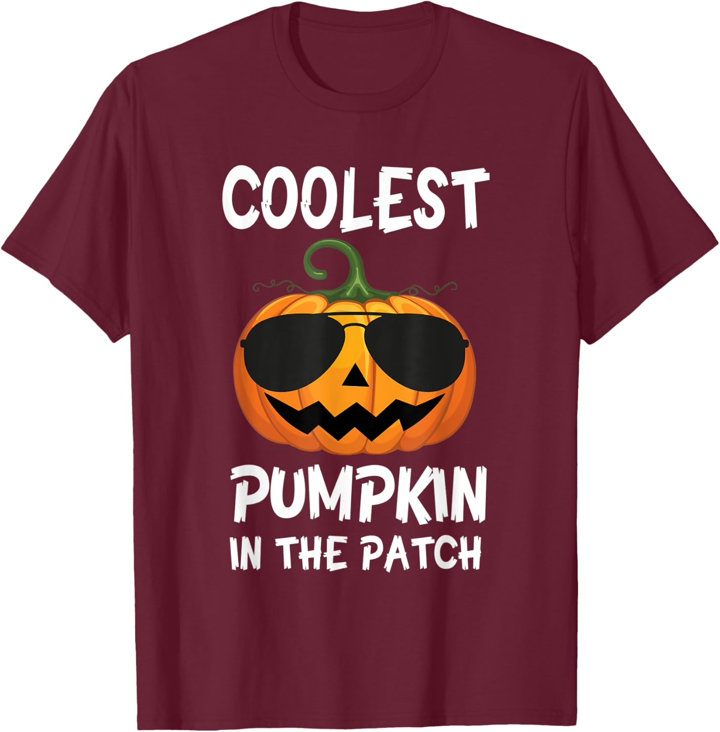 Coolest Pumpkin In The Patch Halloween Kids Boys Girls Men T-Shirt - T-Shirt | Maroon