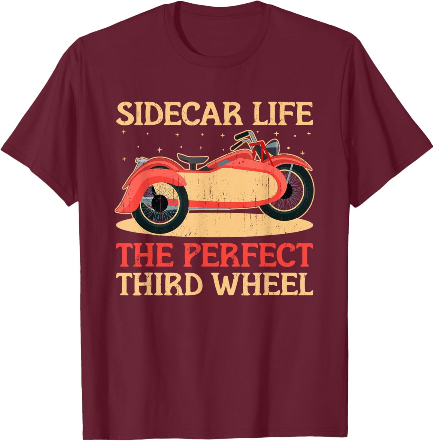 Sidecar Motorcycle Motorcyclist Bike Motorbike Sidecar Rider T-Shirt - T-Shirt | Maroon