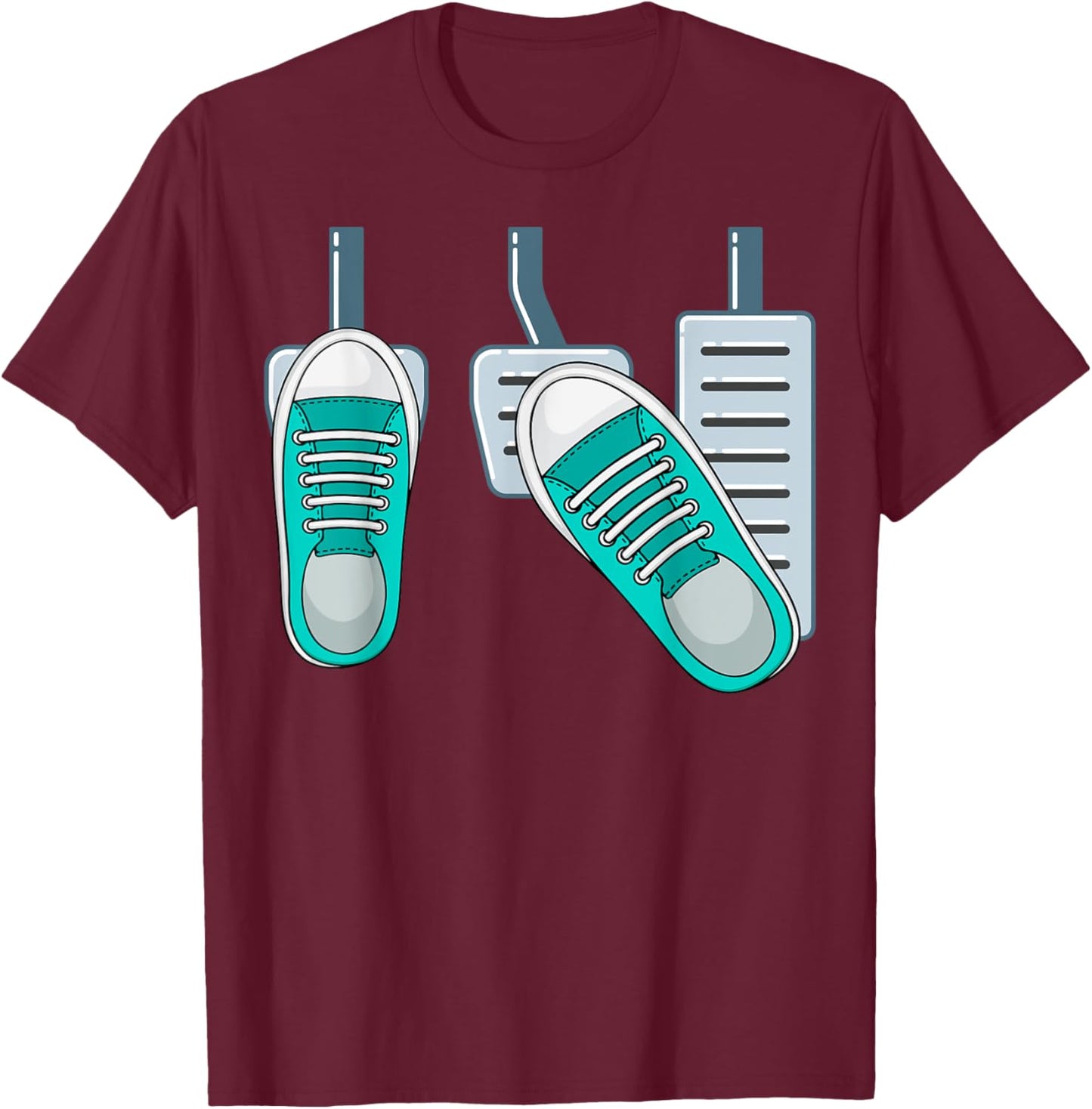 Save The Stick Funny Manual Transmission Three Pedals Car T-Shirt - T-Shirt | Maroon