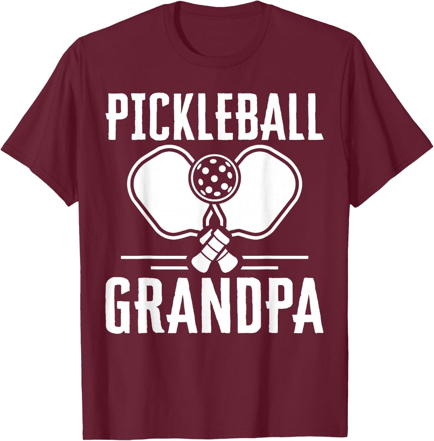 Proud Pickleball Grandpa Grandfather Player T-Shirt - T-Shirt | Maroon
