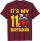 It's My 11th Birthday 11 Year Old Birthday Camping Lover T-Shirt - T-Shirt | Maroon