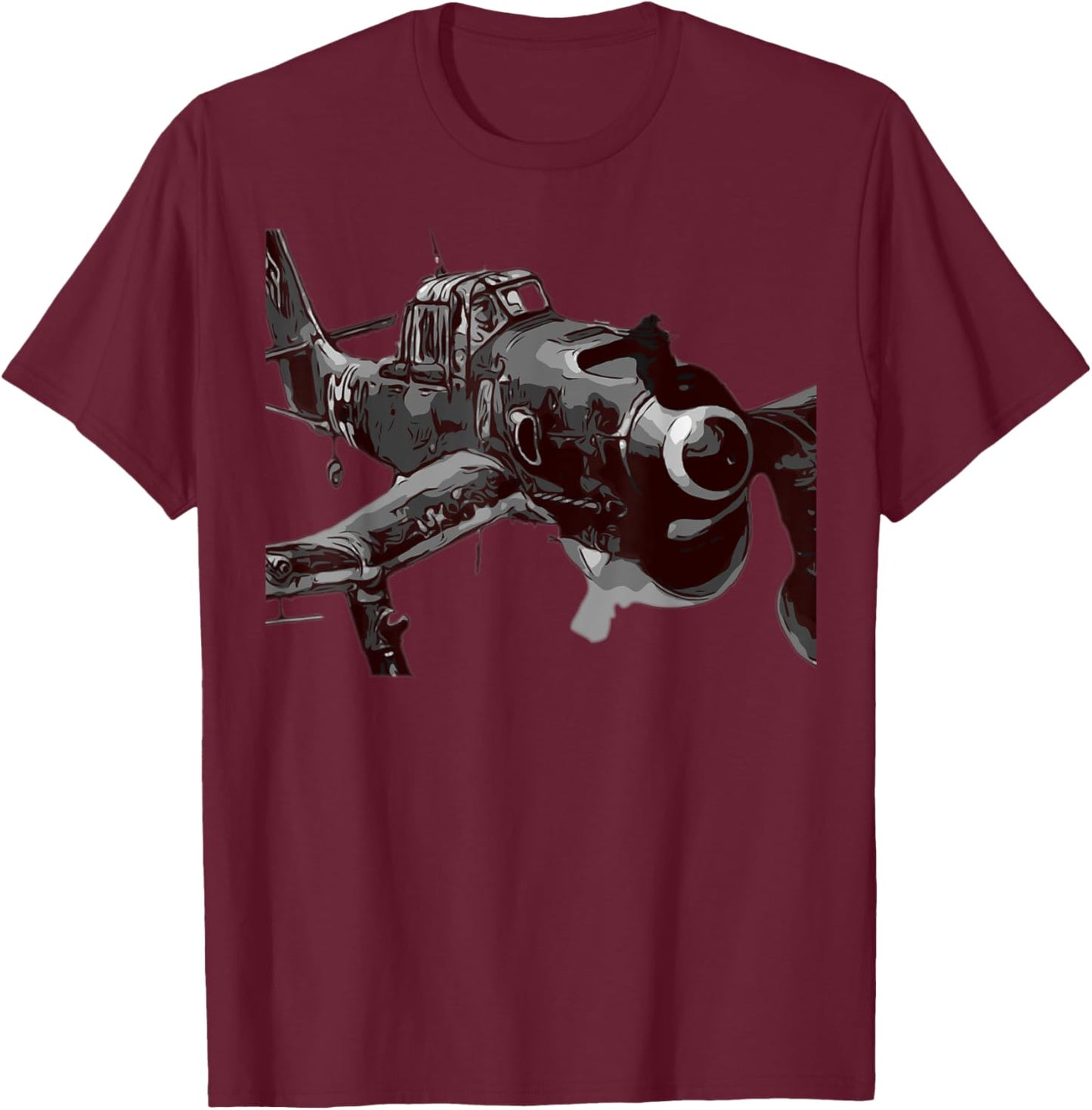 Junkers JU 87 Stuka WW2 Dive Bomber WW2 Warbird Warplane T-Shirt - T-Shirt | Maroon