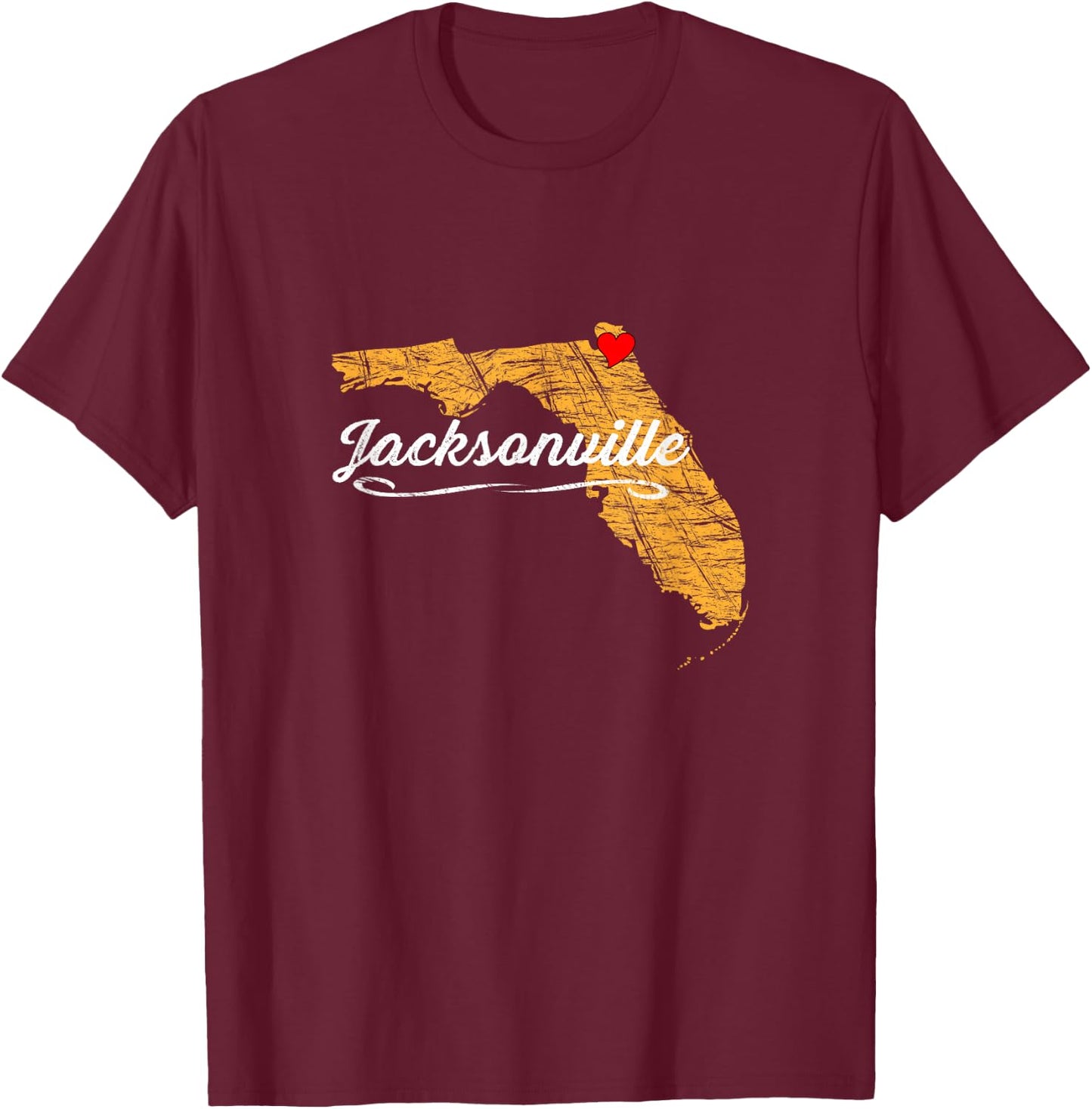 City of JACKSONVILLE - FLORIDA | Vacation Souvenir - Graphic T-Shirt - T-Shirt | Maroon