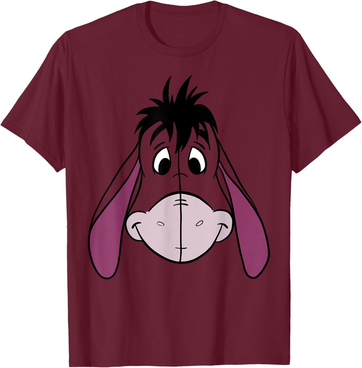 Disney Winnie The Pooh Eeyore Large Face T-Shirt - T-Shirt | Maroon
