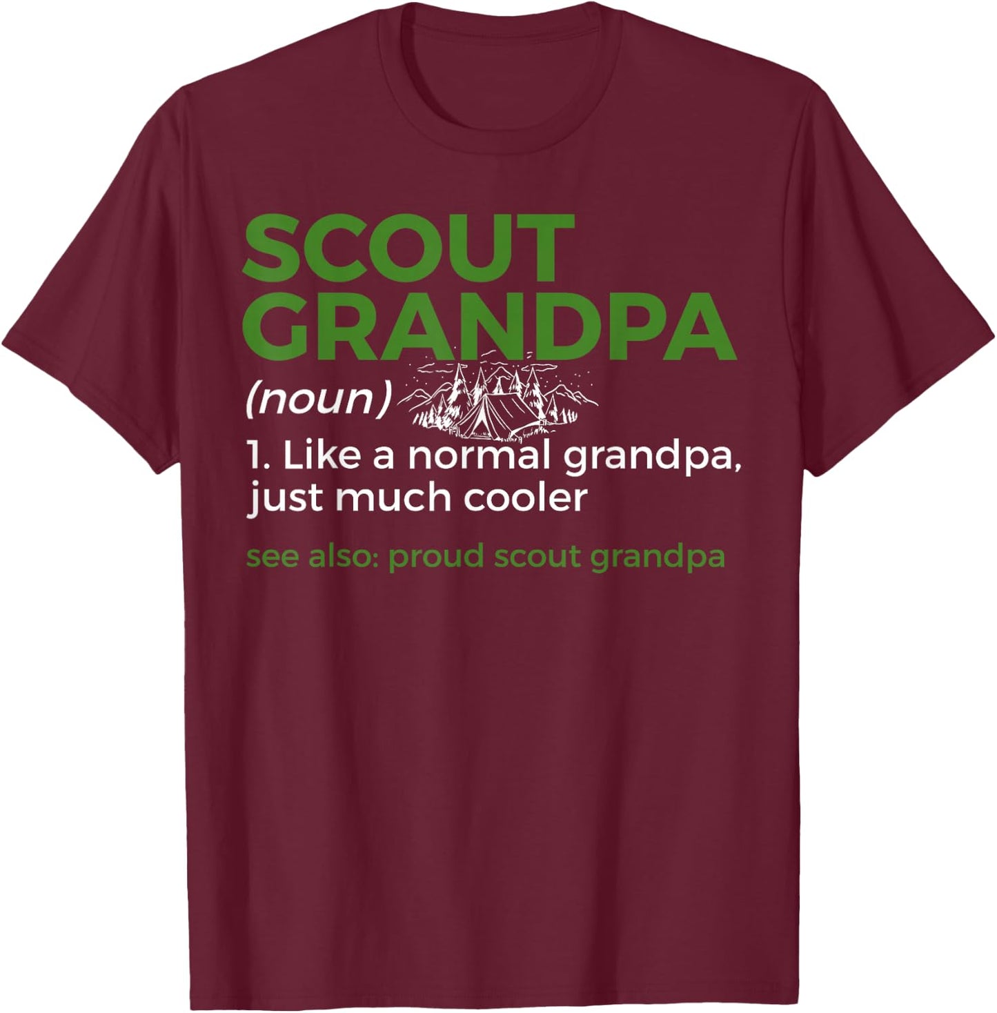 Scouting Funny Scout Grandpa Definition Proud Scout Grandpa T-Shirt - T-Shirt | Maroon