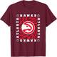 NBA Atlanta Hawks Retro Checkerboard Wave T-Shirt - T-Shirt | Maroon