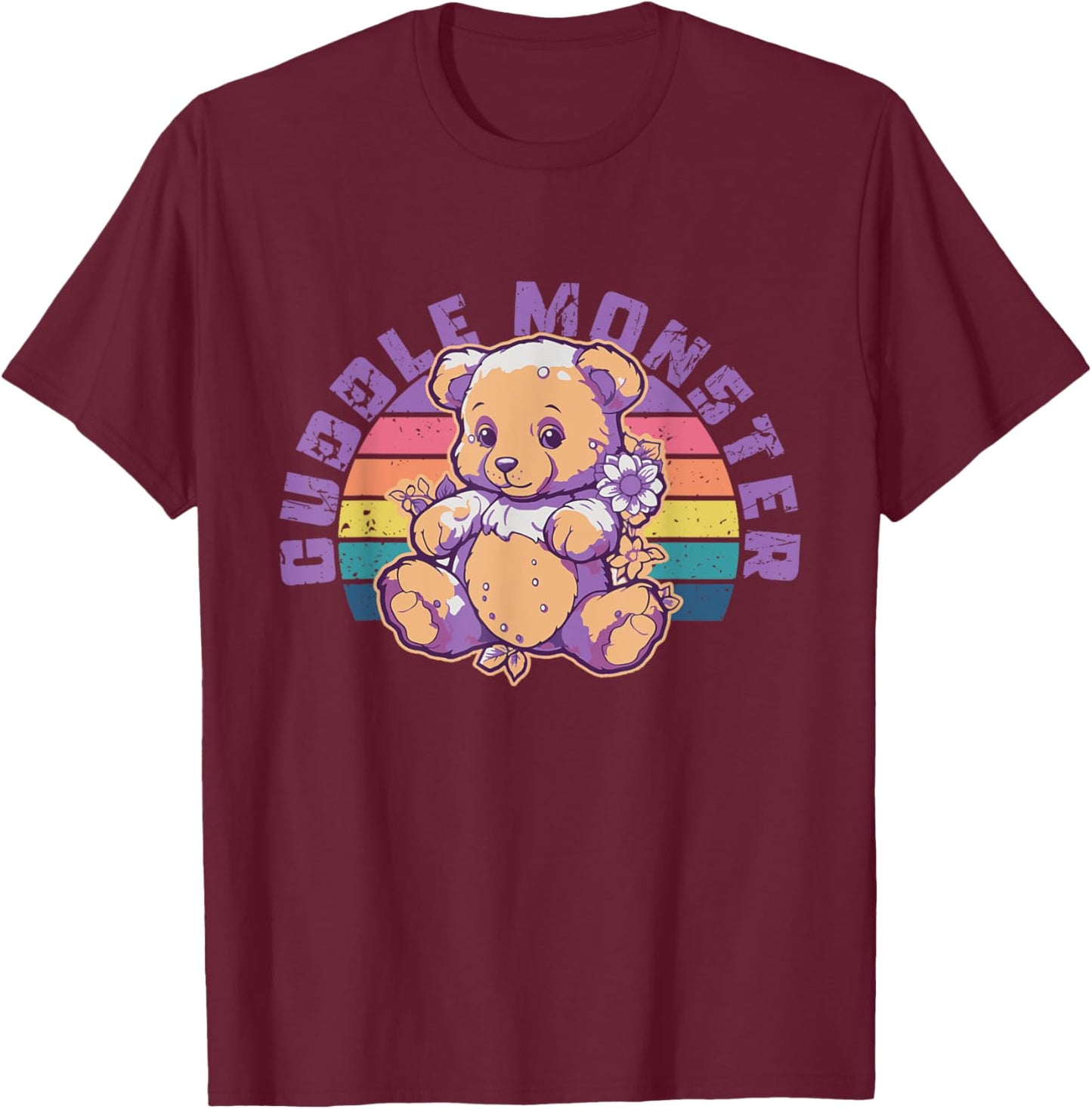 Funny Cuddle Monster | Cuddling | Bear Teddy Toy T-Shirt - T-Shirt | Maroon