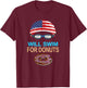 Swim Swimmer T shirt Funny Swimming Goggles Cap Donuts T-Shirt - T-Shirt | Maroon