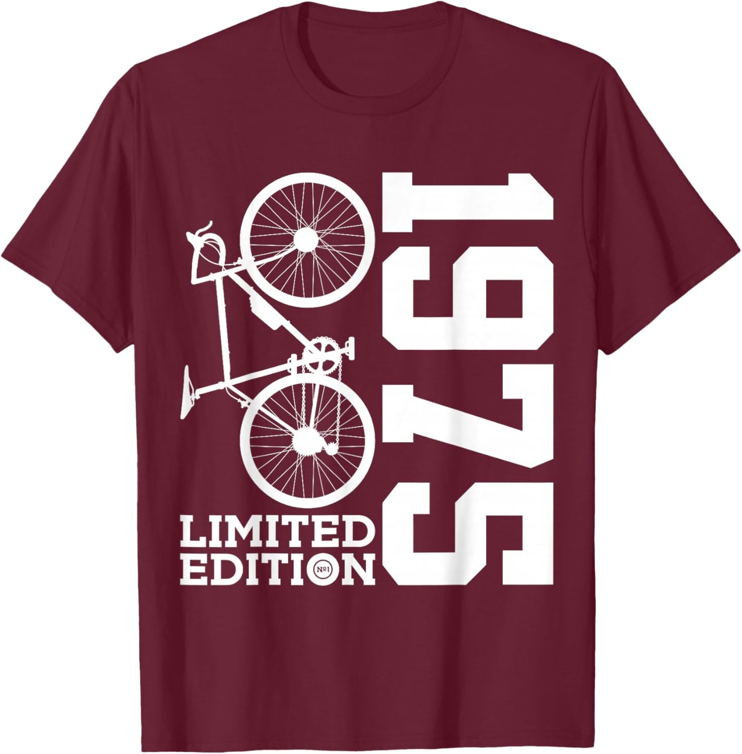 Cyclist 1975 Bike 51st Birthday Racing Bike T-Shirt - T-Shirt | Maroon
