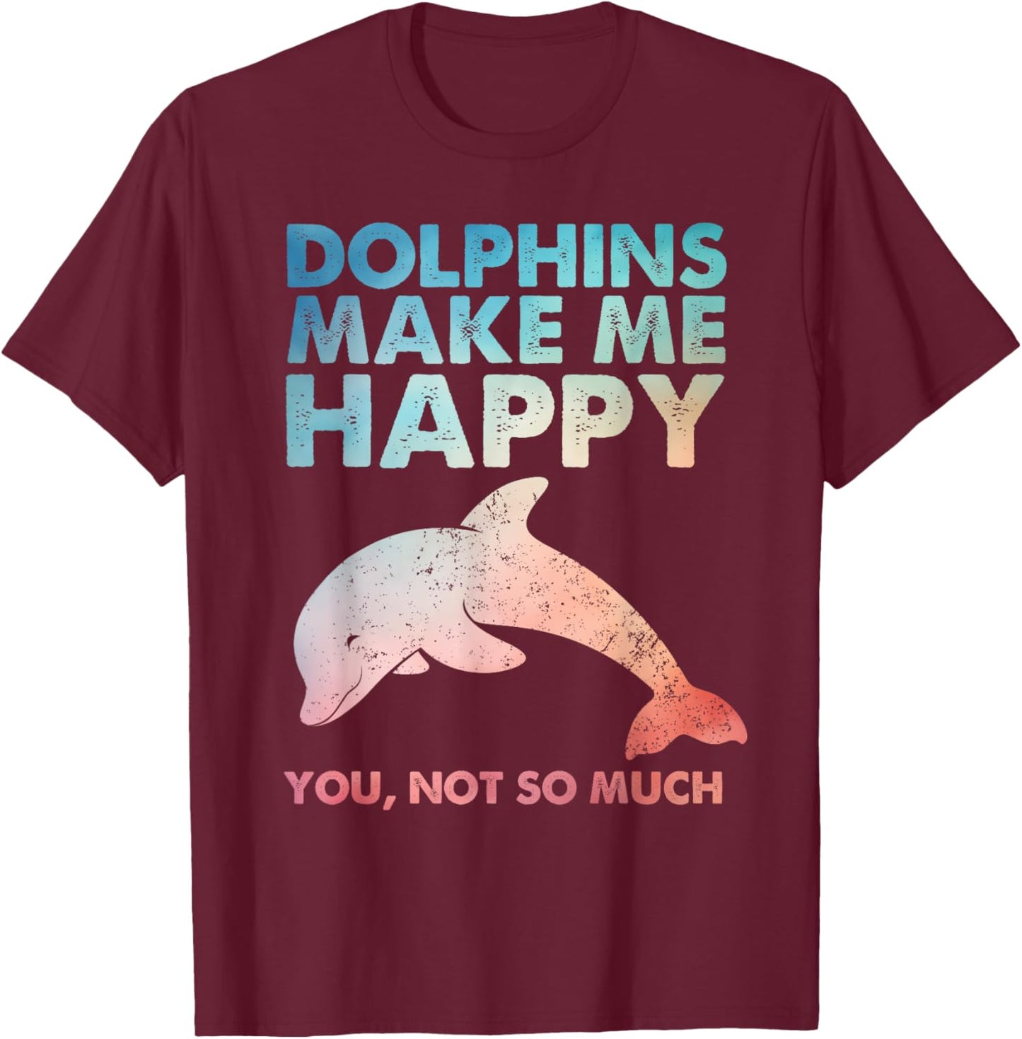 Funny Dolphin Art Women Kids Zoo Dolphin Lover T-Shirt - T-Shirt | Maroon