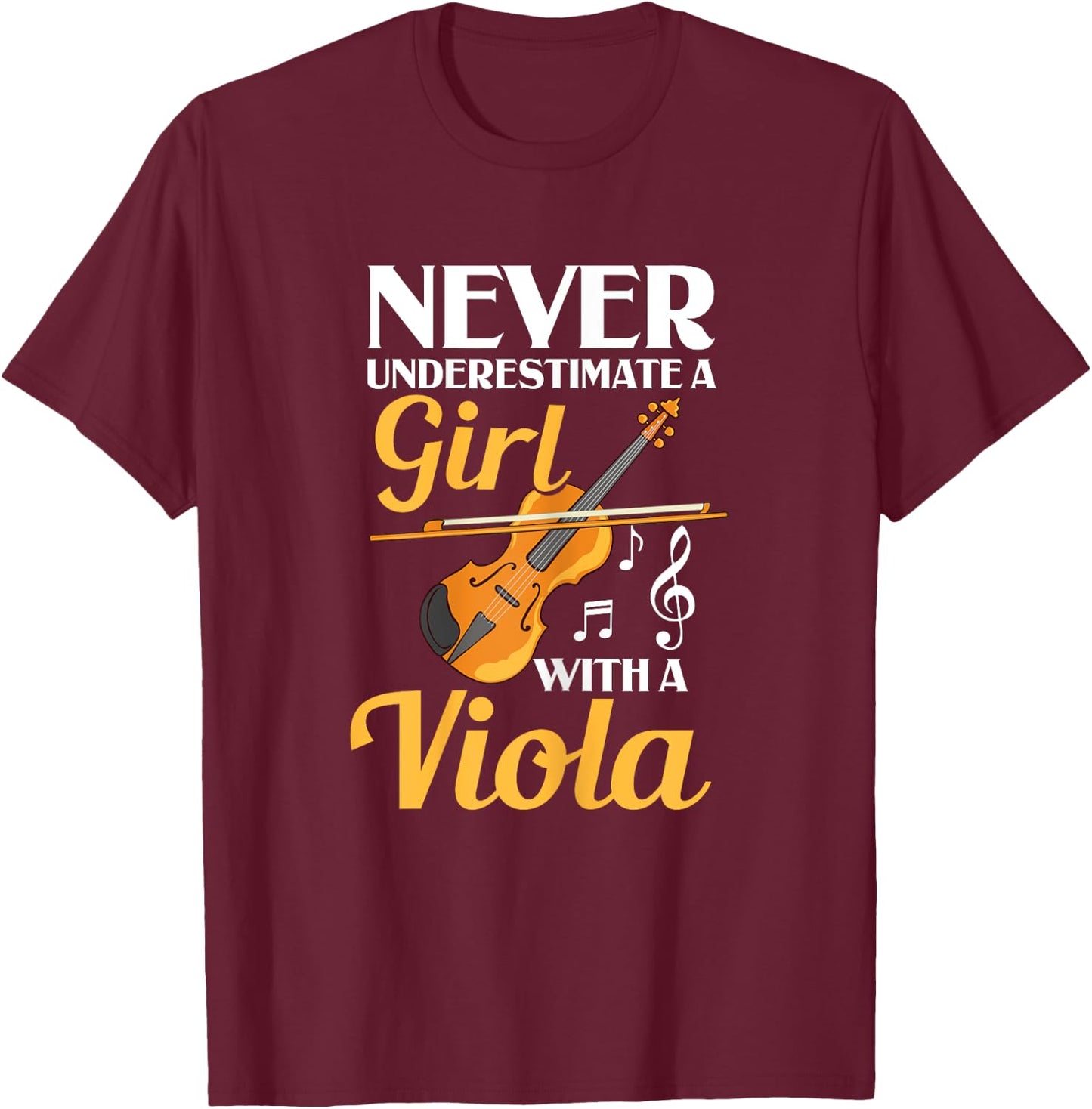 Viola Instrument Music Notes Player Lesson Beginner T-Shirt - T-Shirt | Maroon