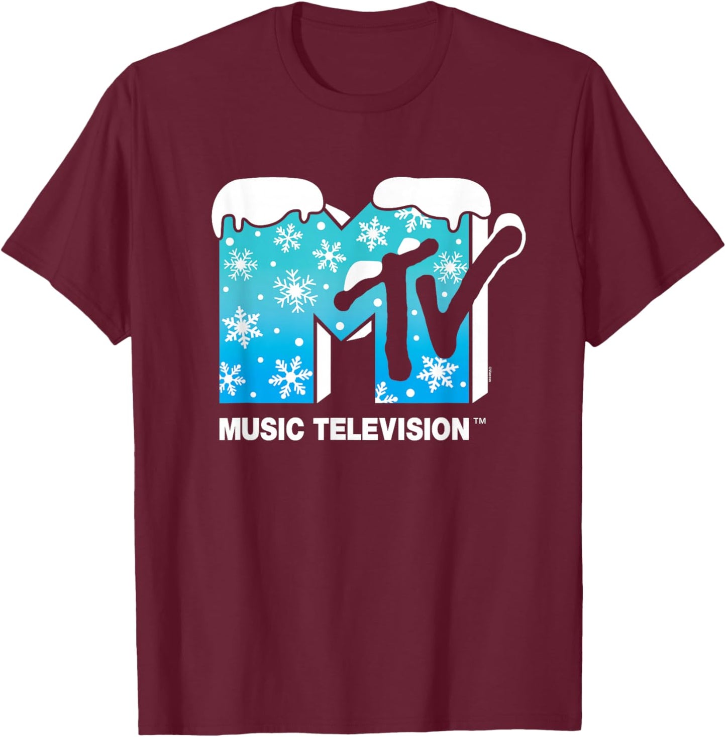 MTV - MTV Snowflakes T-Shirt - T-Shirt | Maroon