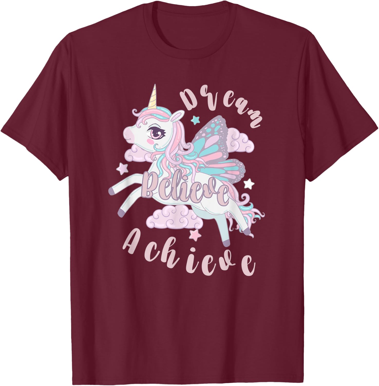 Dream Believe Achieve T-Shirt - T-Shirt | Maroon