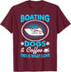 I Love Boating Dogs Coffee Pets Outdoors Gift T-Shirt - T-Shirt | Maroon