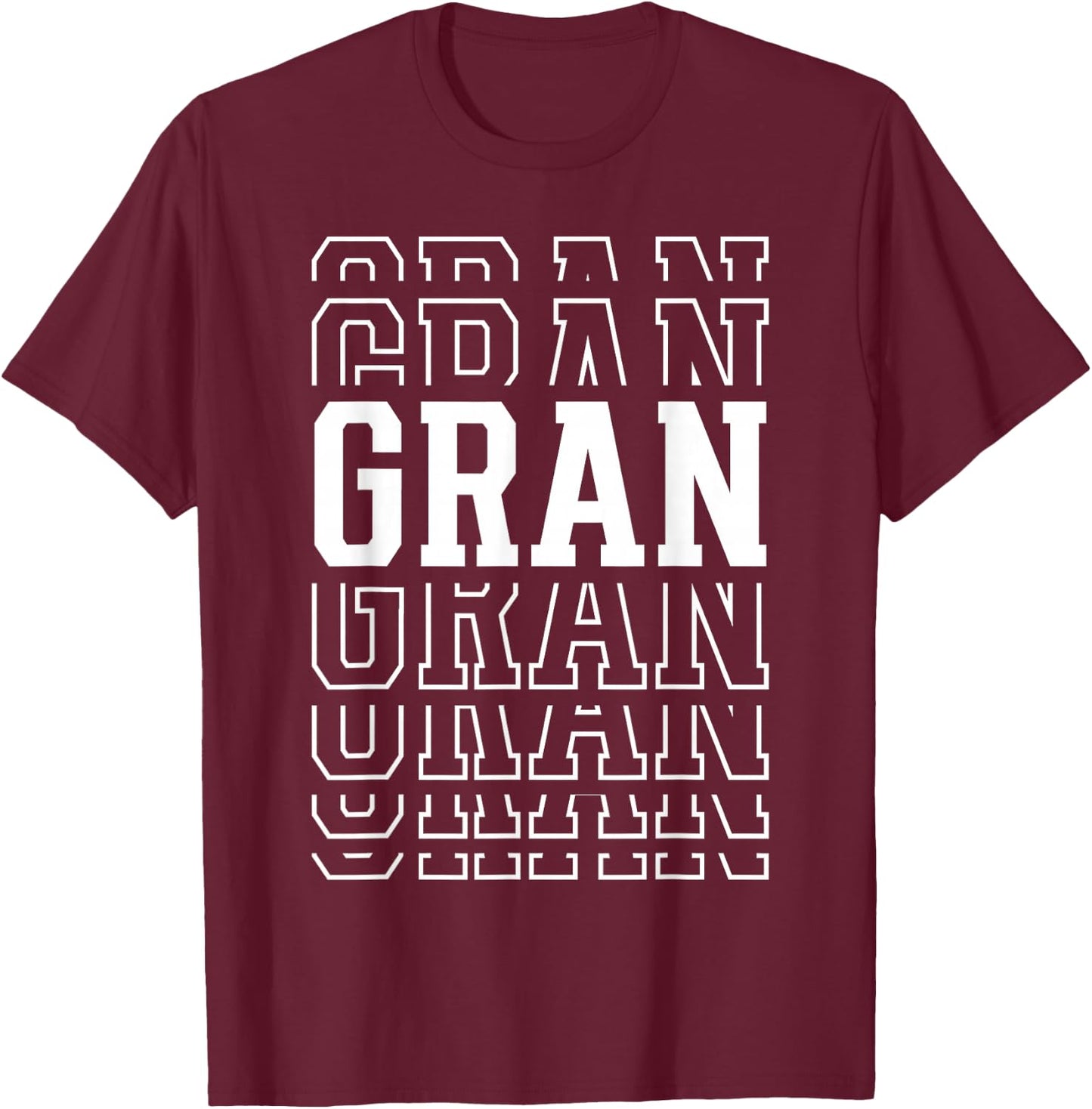 Gran Funny Layered Text Mother's Day Grandma T-Shirt - T-Shirt | Maroon