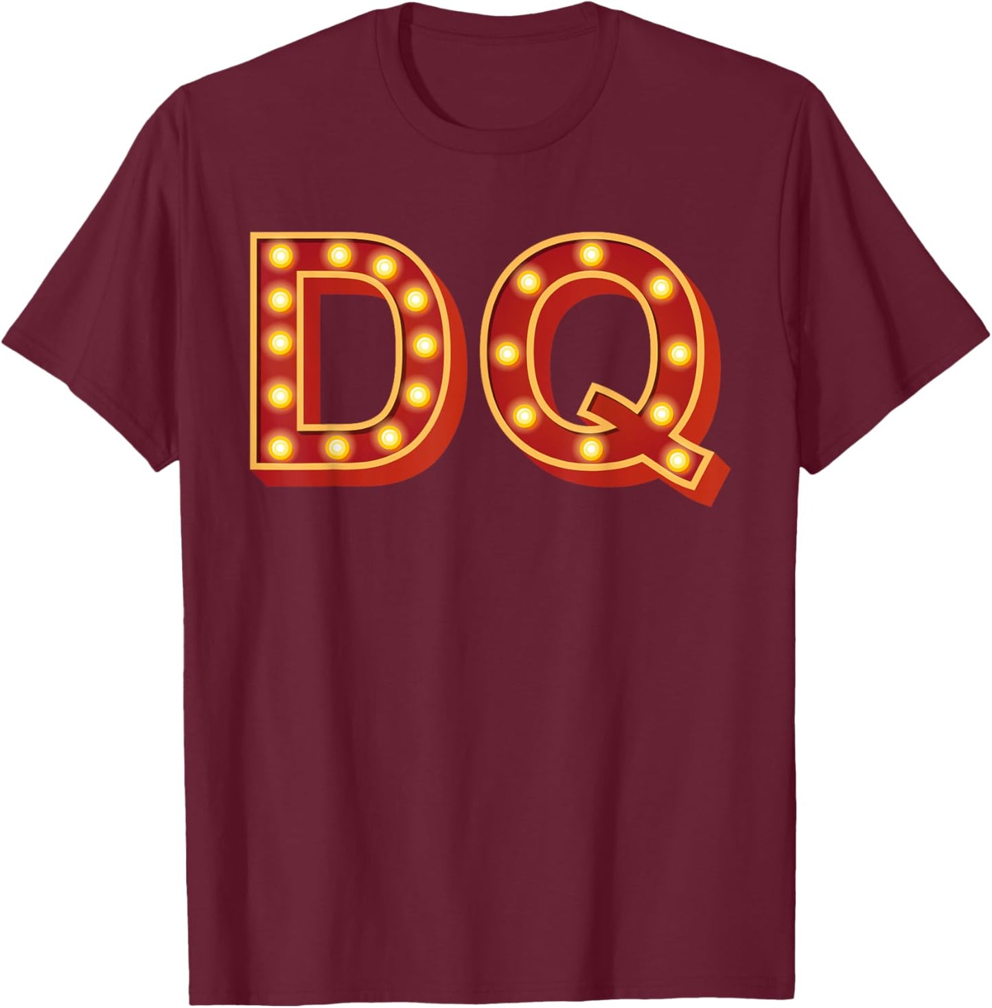 DQ Drama Queen, Flamboyant show font T-Shirt - T-Shirt | Maroon