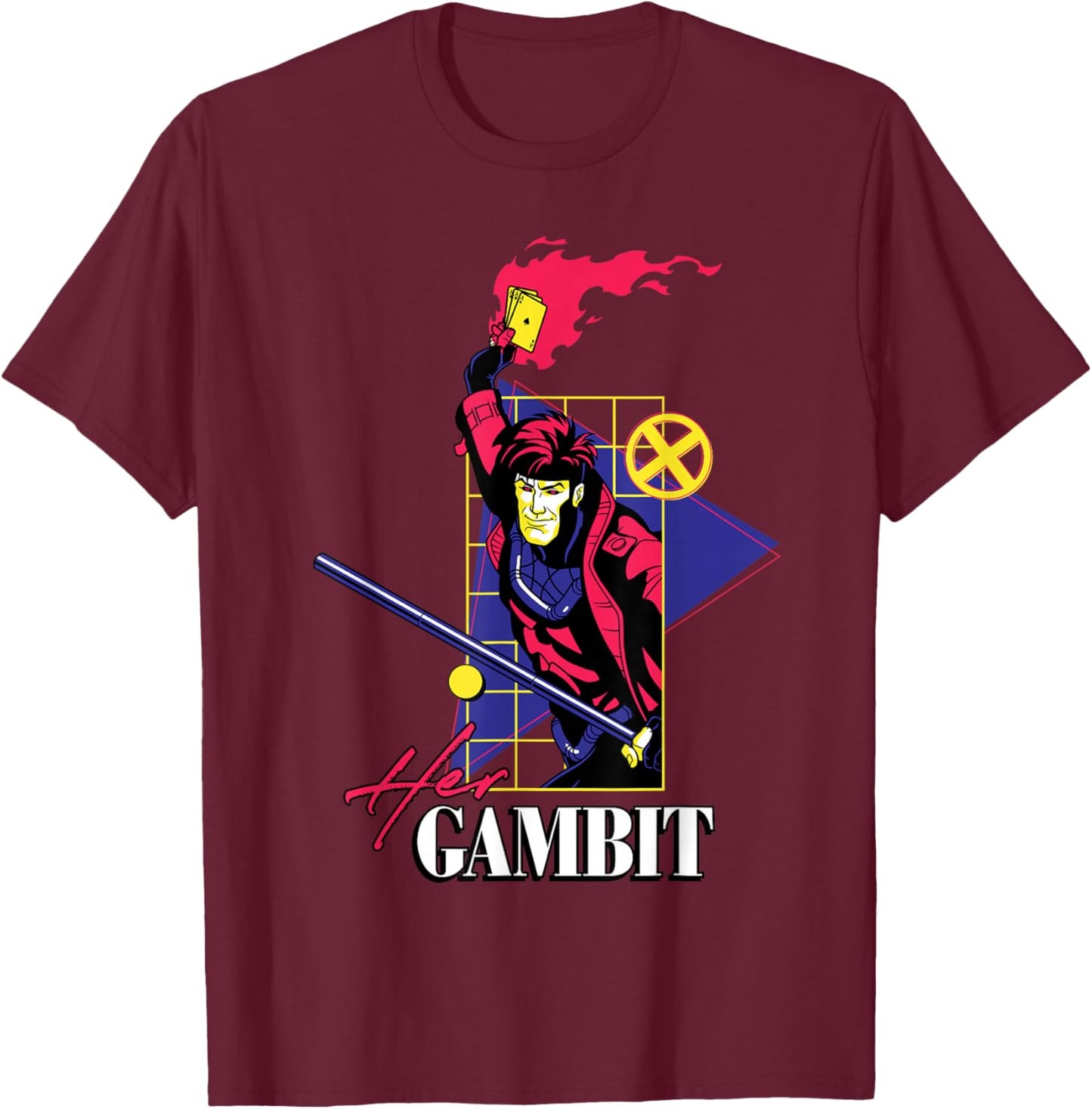 Marvel Super Heroes X-Men Couples Matching Her Gambit T-Shirt - T-Shirt | Maroon
