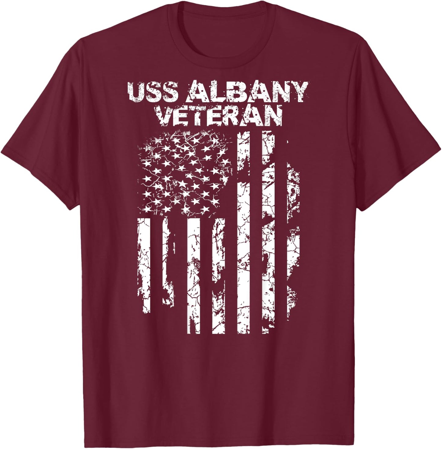 USS Albany Veteran T-Shirt - T-Shirt | Maroon