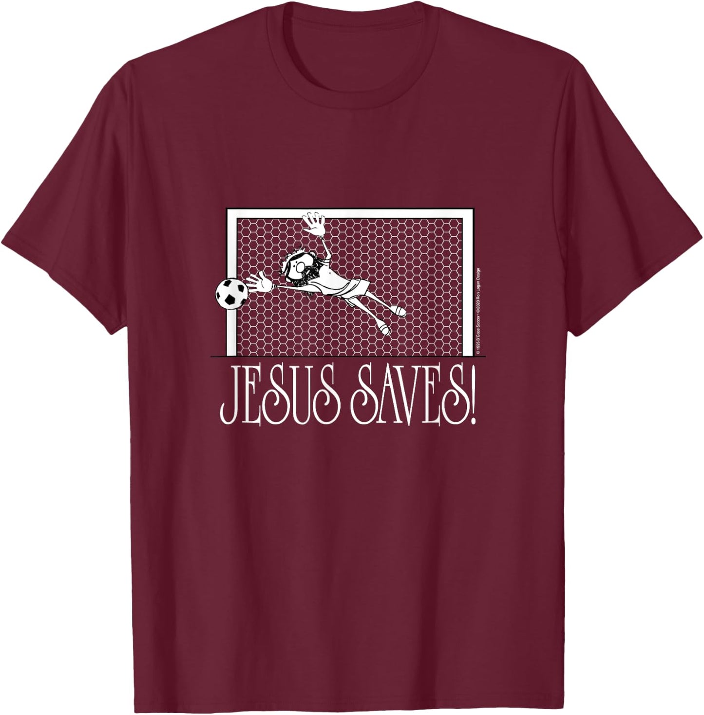 Jesus Saves Soccer T-Shirt - T-Shirt | Maroon