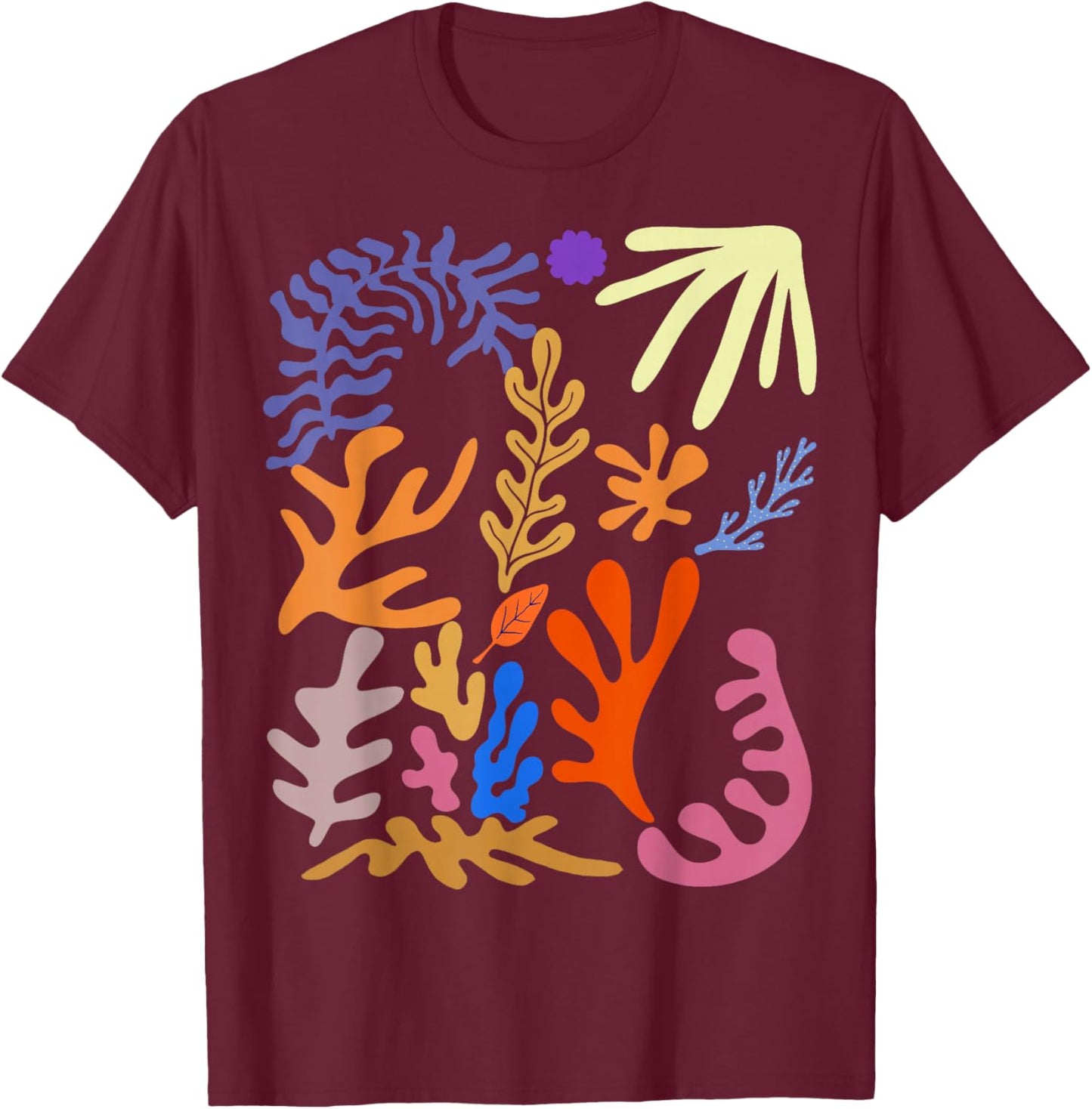 Matisse Painting Ästhetische Blume Künstliche Abstrakte Herbst T-Shirt - T-Shirt | Maroon