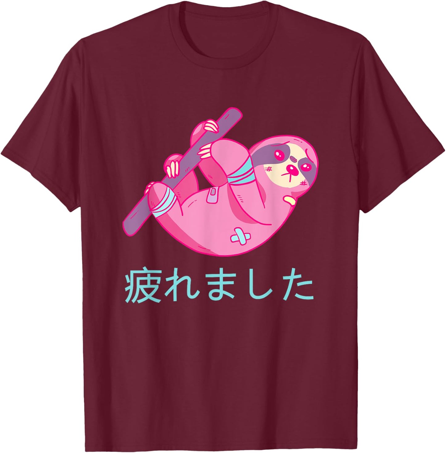 Yami Kawaii Sloth Pastel Goth T-Shirt - T-Shirt | Maroon