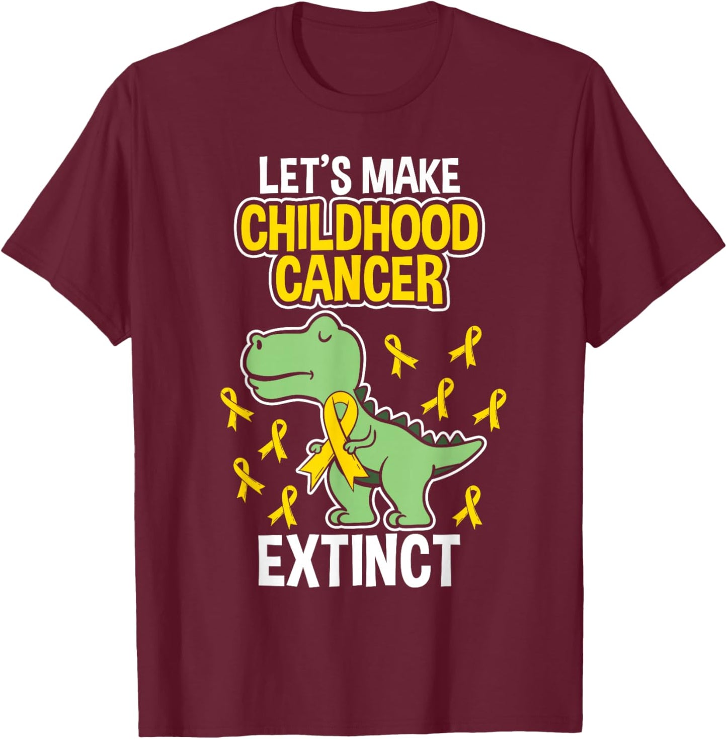 Childhood Cancer Extinct Dinosaur Dino Pediatrician Pedia T-Shirt - T-Shirt | Maroon