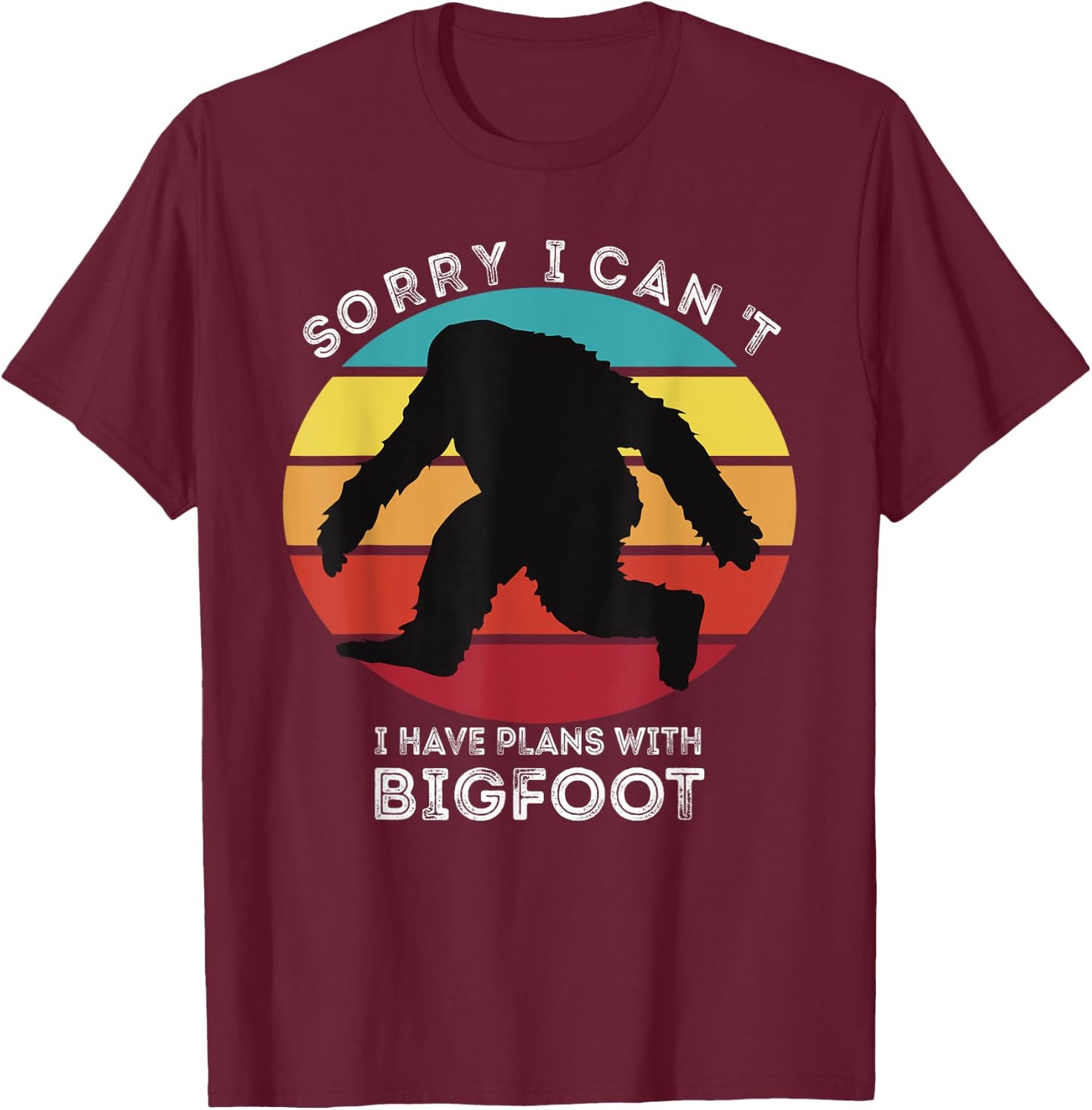I have Plans With Yeti Sasquatch Men Kids Bigfoot T-Shirt - T-Shirt | Maroon