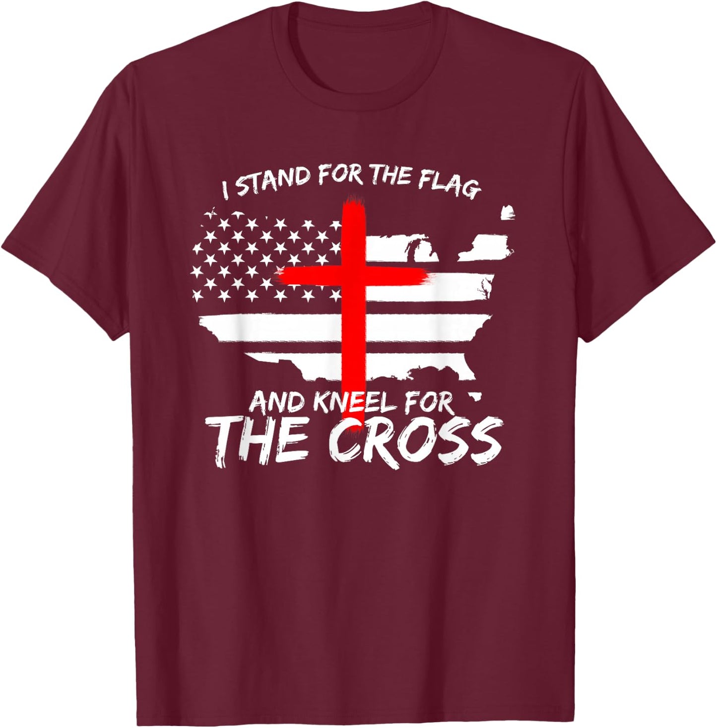 US American Patriot Christian Gift | Graphic T-Shirt - T-Shirt | Maroon
