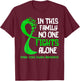 Spinal Cord Injury Awareness Green Ribbon Family Fighter T-Shirt - T-Shirt | Maroon