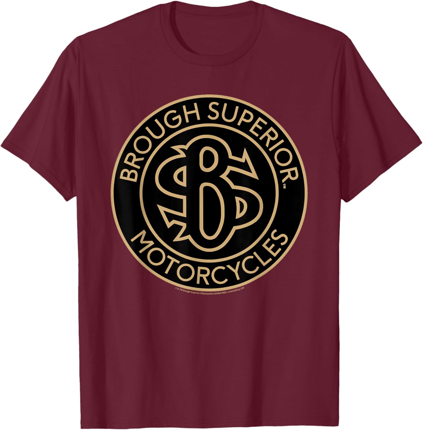 Brough Superior Motorcycles Circular Logo T-Shirt - T-Shirt | Maroon