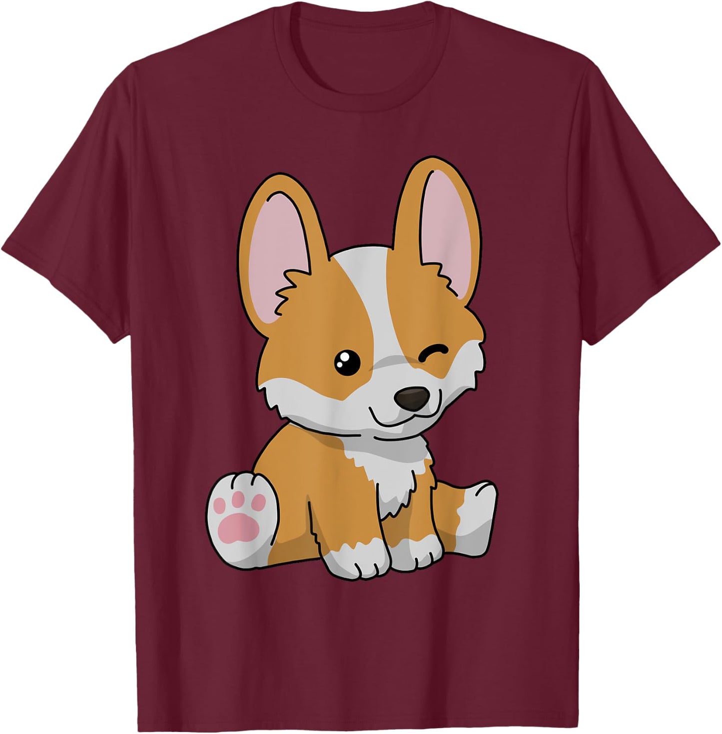 Corgi Gifts For Kids & Adults Black Classic Fit Short Sleeve & Men T-Shirt - T-Shirt | Maroon