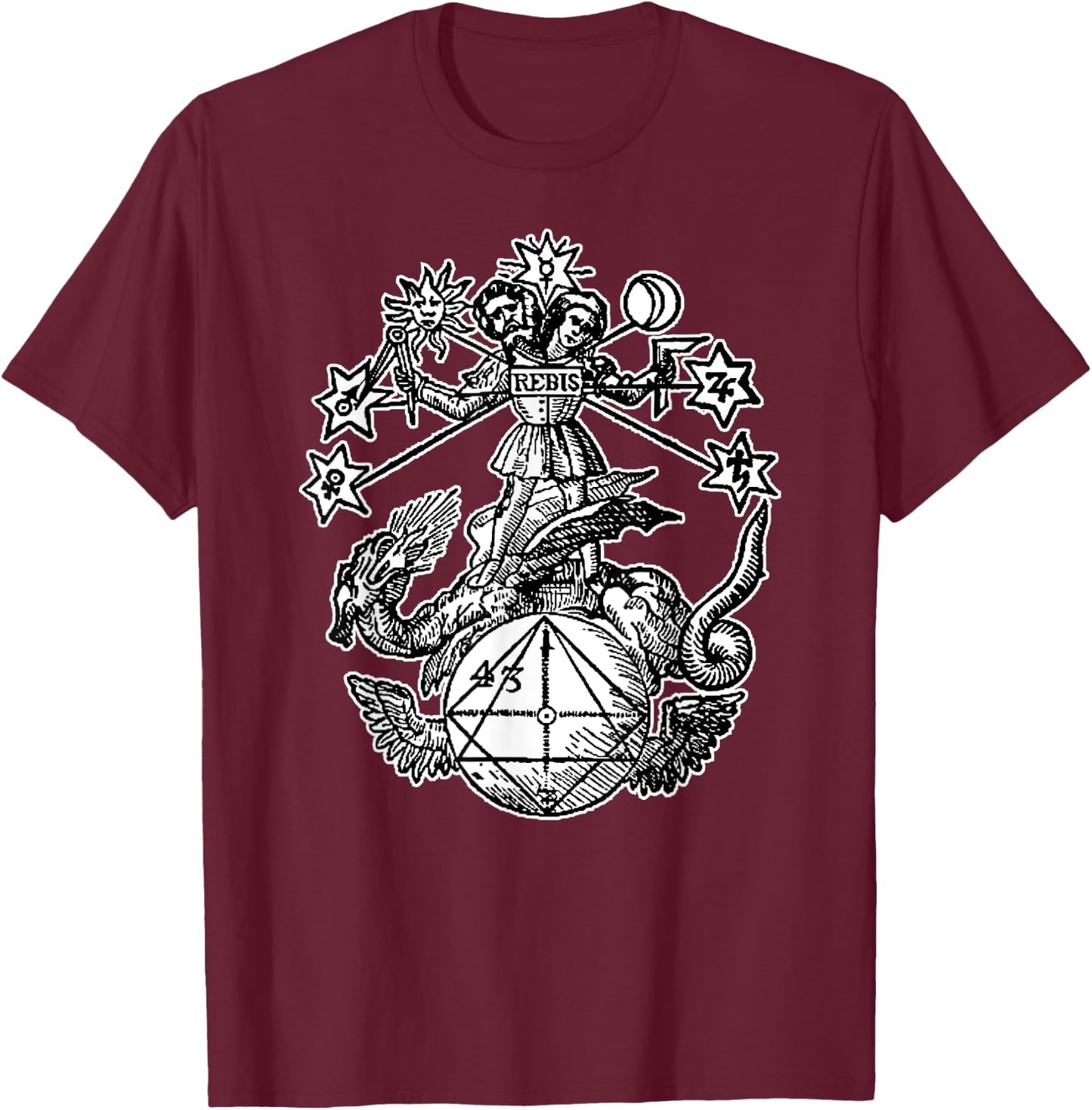 Rebis Symbol ~ Twofold Matter T-Shirt - T-Shirt | Maroon