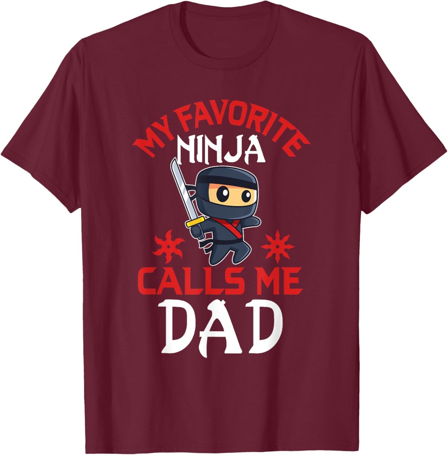 Ninja Dad Matching Family Birthday Party Ninja Dad T-Shirt - T-Shirt | Maroon