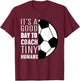 I Coach Tiny Humans Funny Soccer Coach Trainer Outfit Gag T-Shirt - T-Shirt | Maroon