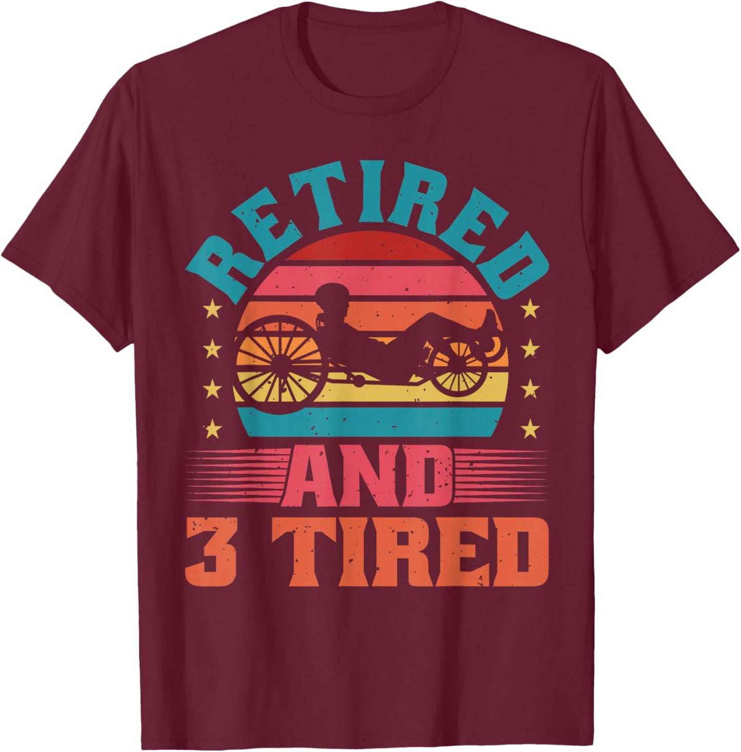 Recumbent Bike & Trike, Bicycle Recumbent Trike Cyclist T-Shirt - T-Shirt | Maroon