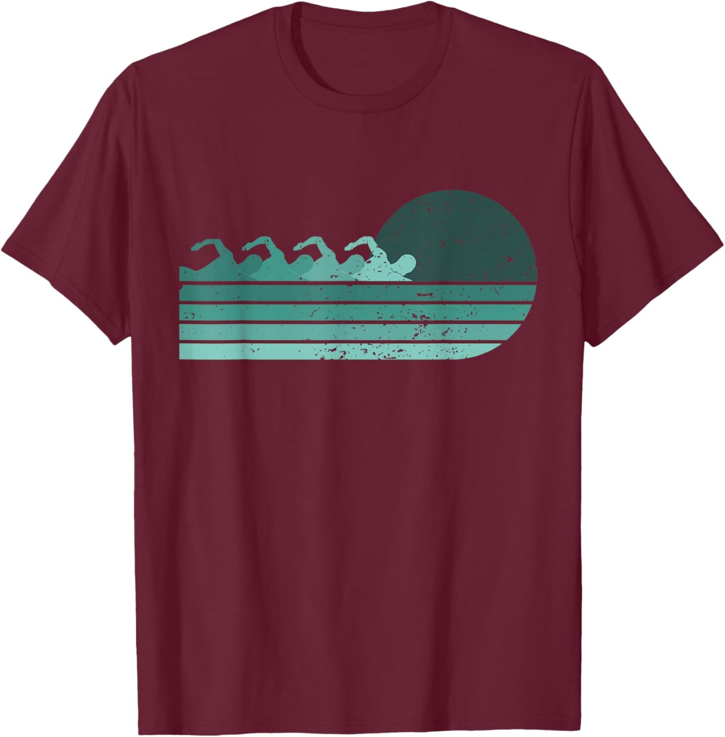 Funny Retro Swimming Swimmer Sports Coach Athlete T-Shirt - T-Shirt | Maroon