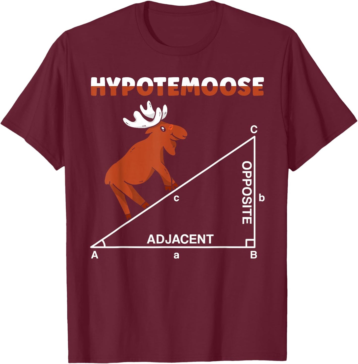 Hypotemoose Mathematics Teacher Mathematician Math Geek T-Shirt - T-Shirt | Maroon