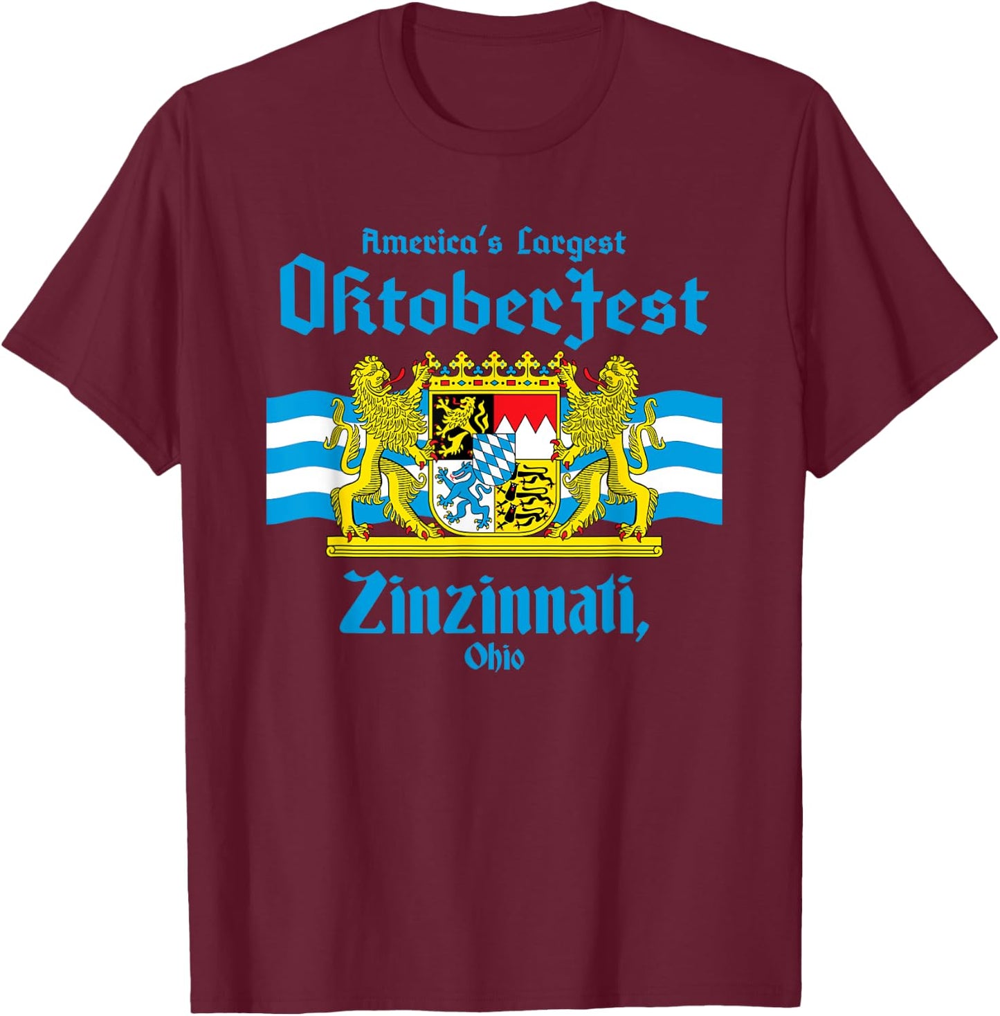 Oktoberfest Zinzinnati T-Shirt - T-Shirt | Maroon