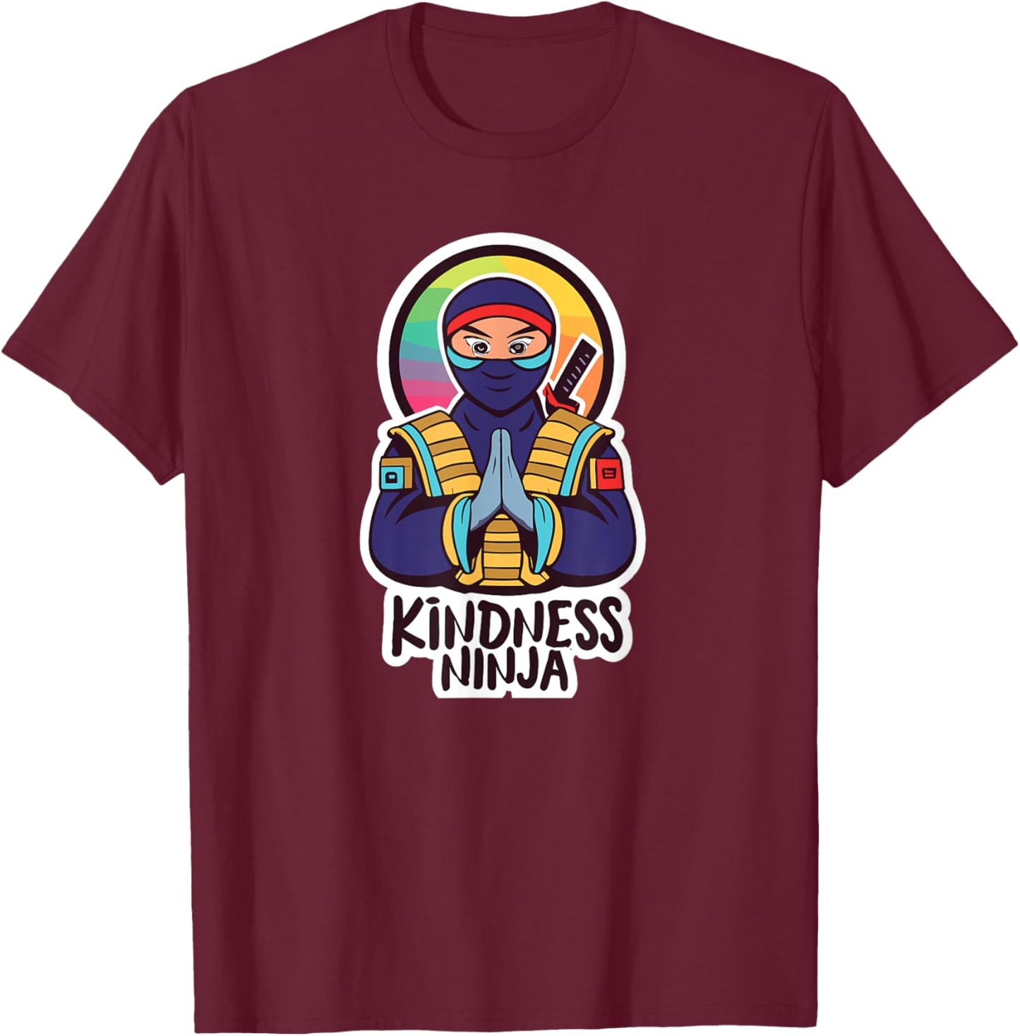 Anti Bullying Kindness Ninja School Teacher Student T-Shirt - T-Shirt | Maroon