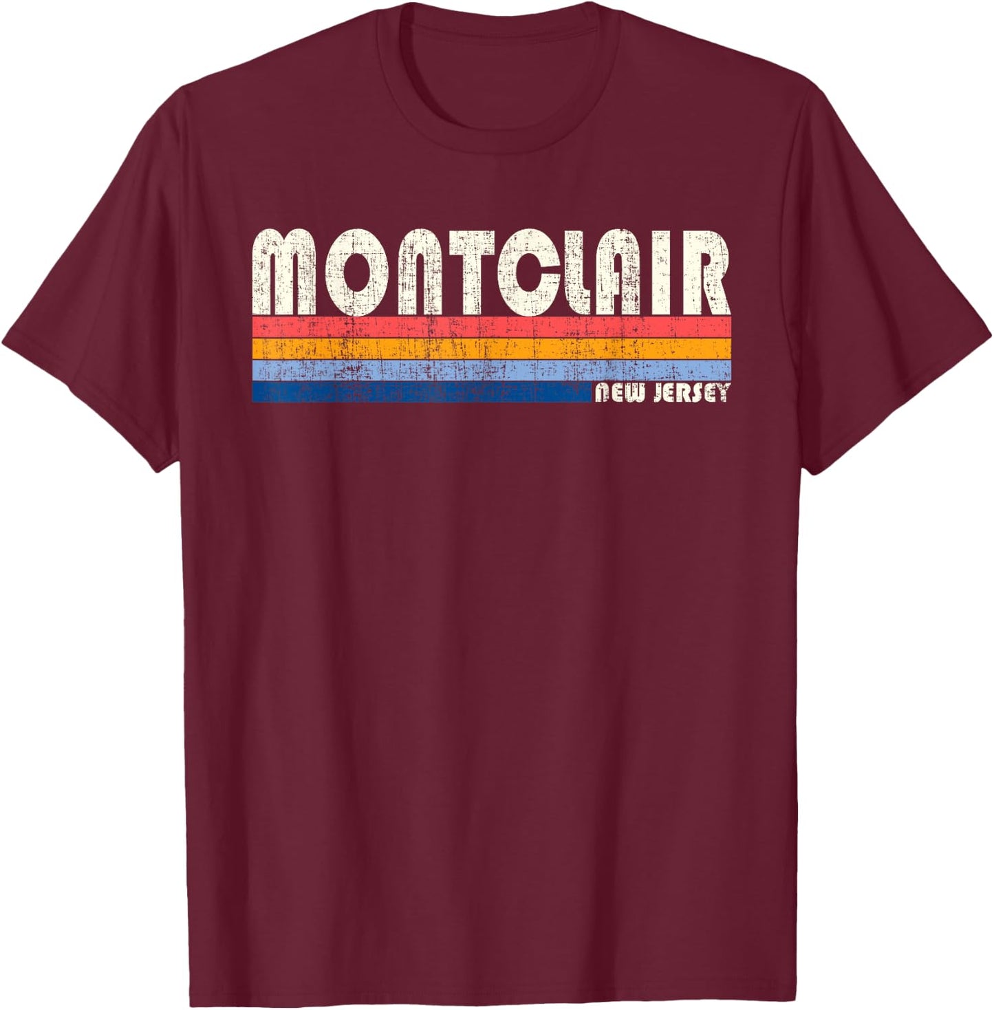 Vintage 70s 80s Style Montclair NJ T-Shirt - T-Shirt | Maroon