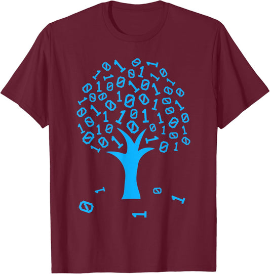 Binary Tree Computer Funny Science Lovers Coding Nerd T-Shirt - T-Shirt | Maroon